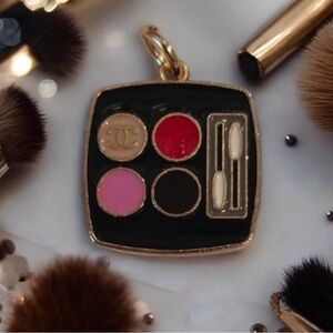 Chanel Stamped Makeup Palette Zipper Pull Charm - Red, Pink, Brown, Cream
